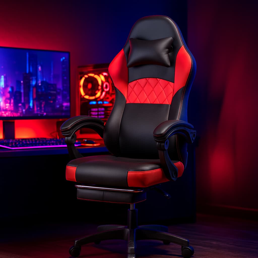 Cadeira Gamer Profissional Escritório Ergonômica Reclinável Confortável Com Rodinha E Apoio Para Pés