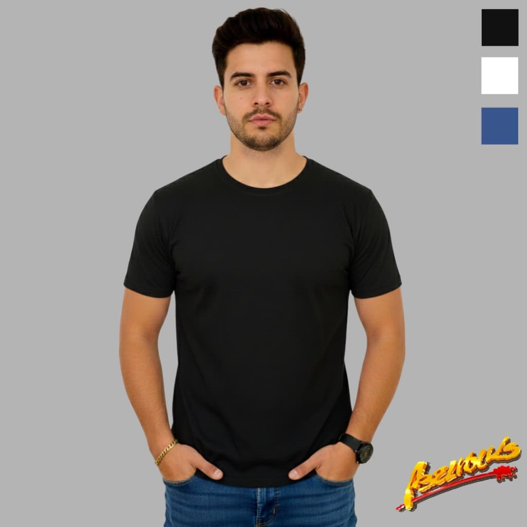 Camiseta Básica Masculina Abelvolks Camisa Premium 100% Algodão Penteado Gola de Ribana Reforço Ombro a Ombro Multiuso