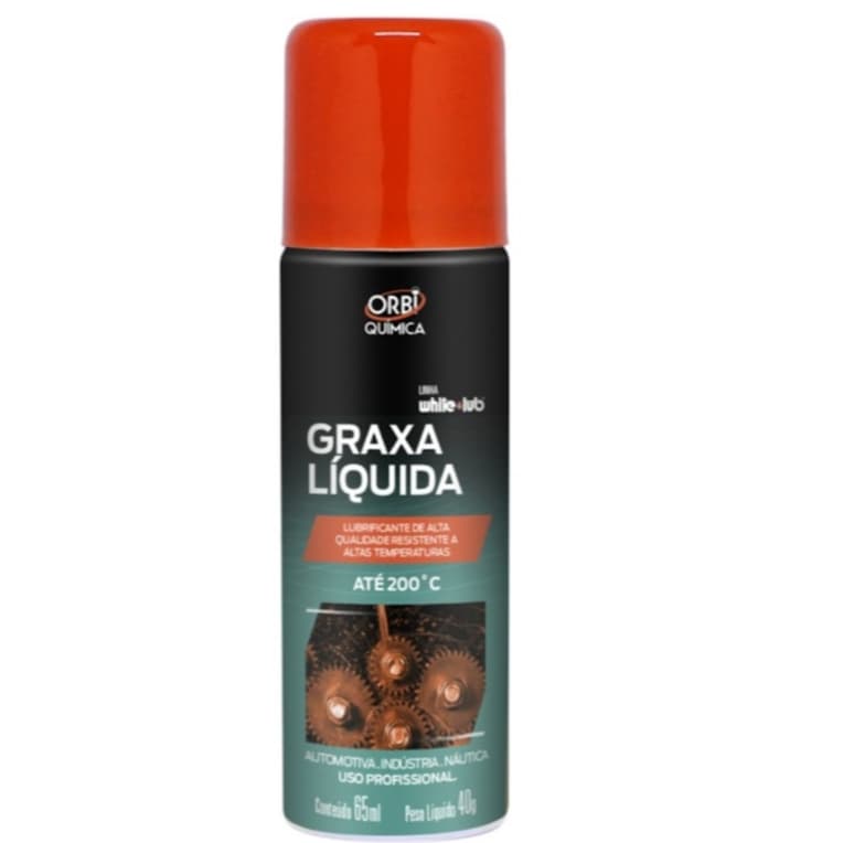 Graxa Líquida Spray Orbi Grax II 65ml Lubrificação de alta qualidade resistente até 200*c
