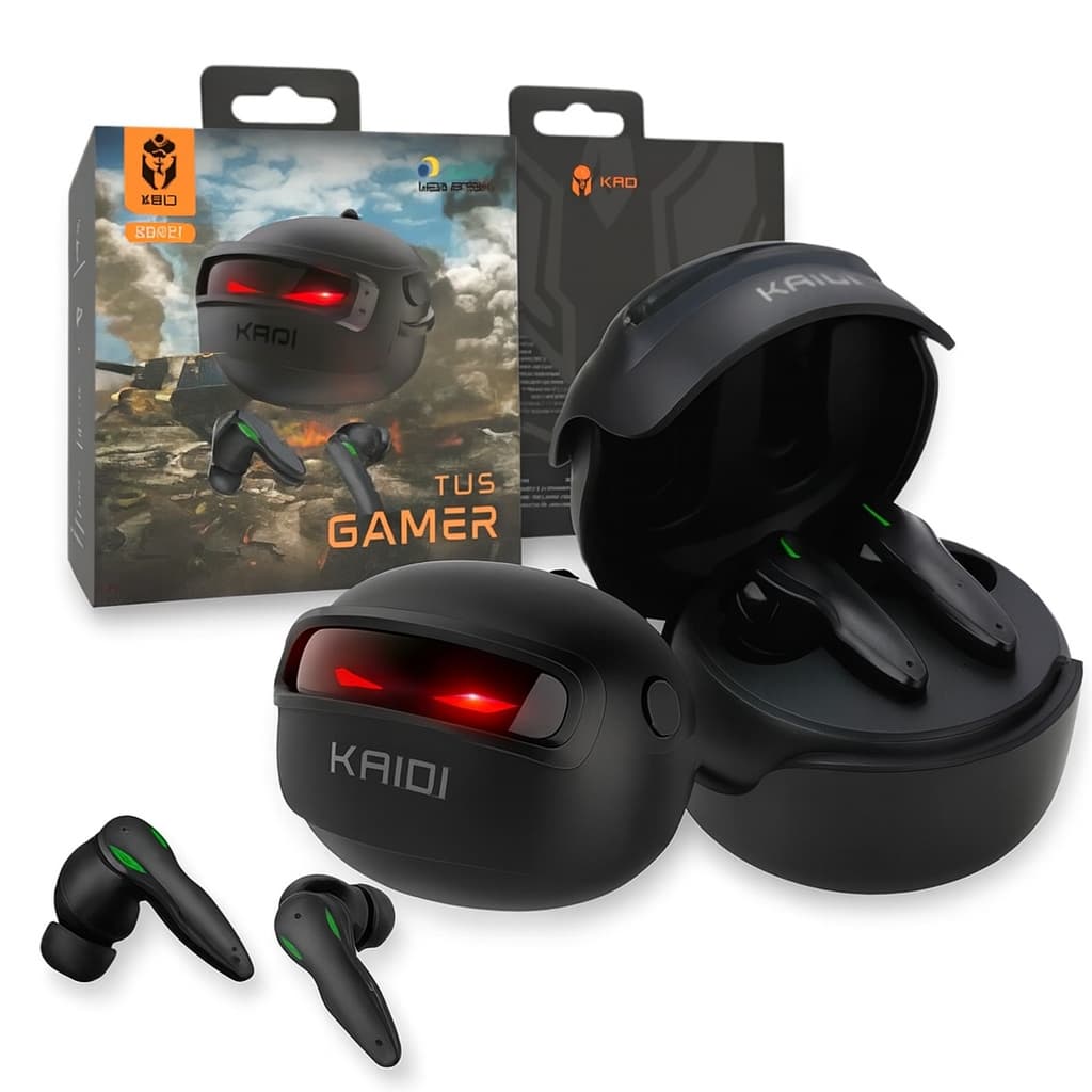 Fone Bluetooth Gamer KAIDI TWS – LED Neon e Alta Performance
