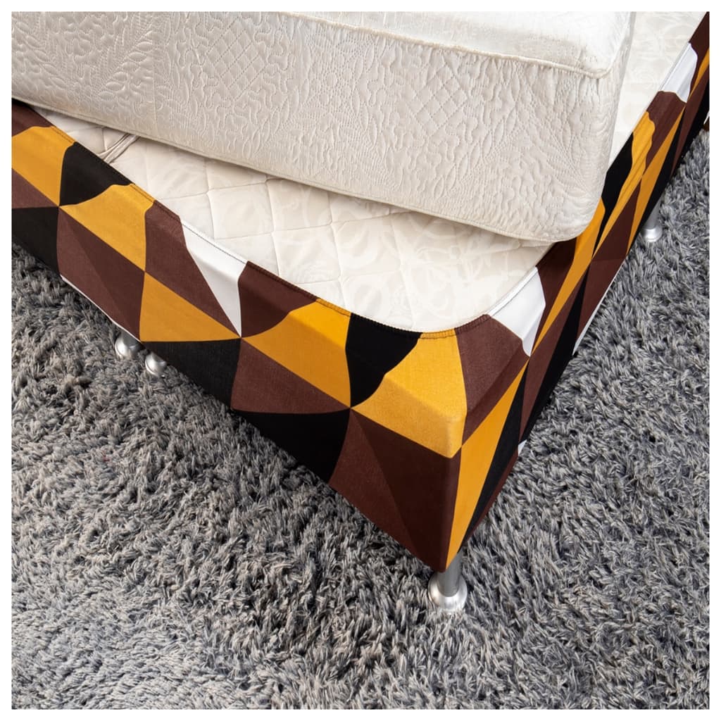 Saia Box Fit Casal Padrão Estampada para Base Cama Box – Saia Protetora Ajustável