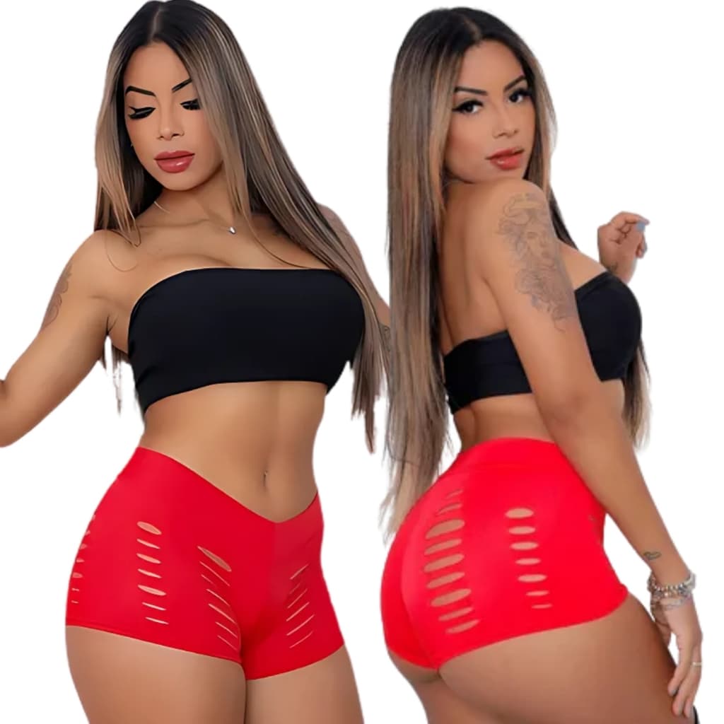 Micro Short Recortes com Cós Modelo Estiloso e Confortável Look Diva Fit Verão Sensual