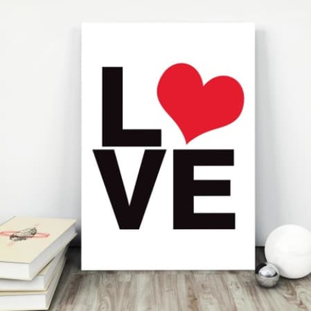 Quadro Decorativos Sala, Quarto,  Área de lazer Decoração  Placa decorativa MDF Love coração Amor