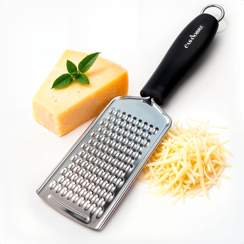 Ralador Manual Raspas Finas Queijo Limão Cebola Legumes Cozinha Culinaria Compacto Aço Inox