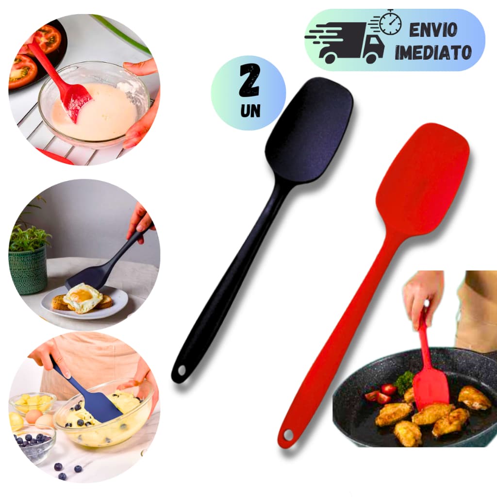 KIT 2 OU 1 ESPATULA DE SILICONE 27 CM PARA COZINHA RASPAR RESISTENTE A CALOR IDEAL PARA ARROZ SERVIR