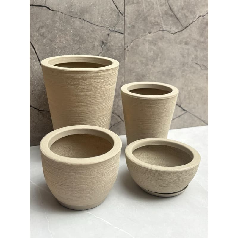 kit 4 vasos para planta/flor texturizados luxo para jardim