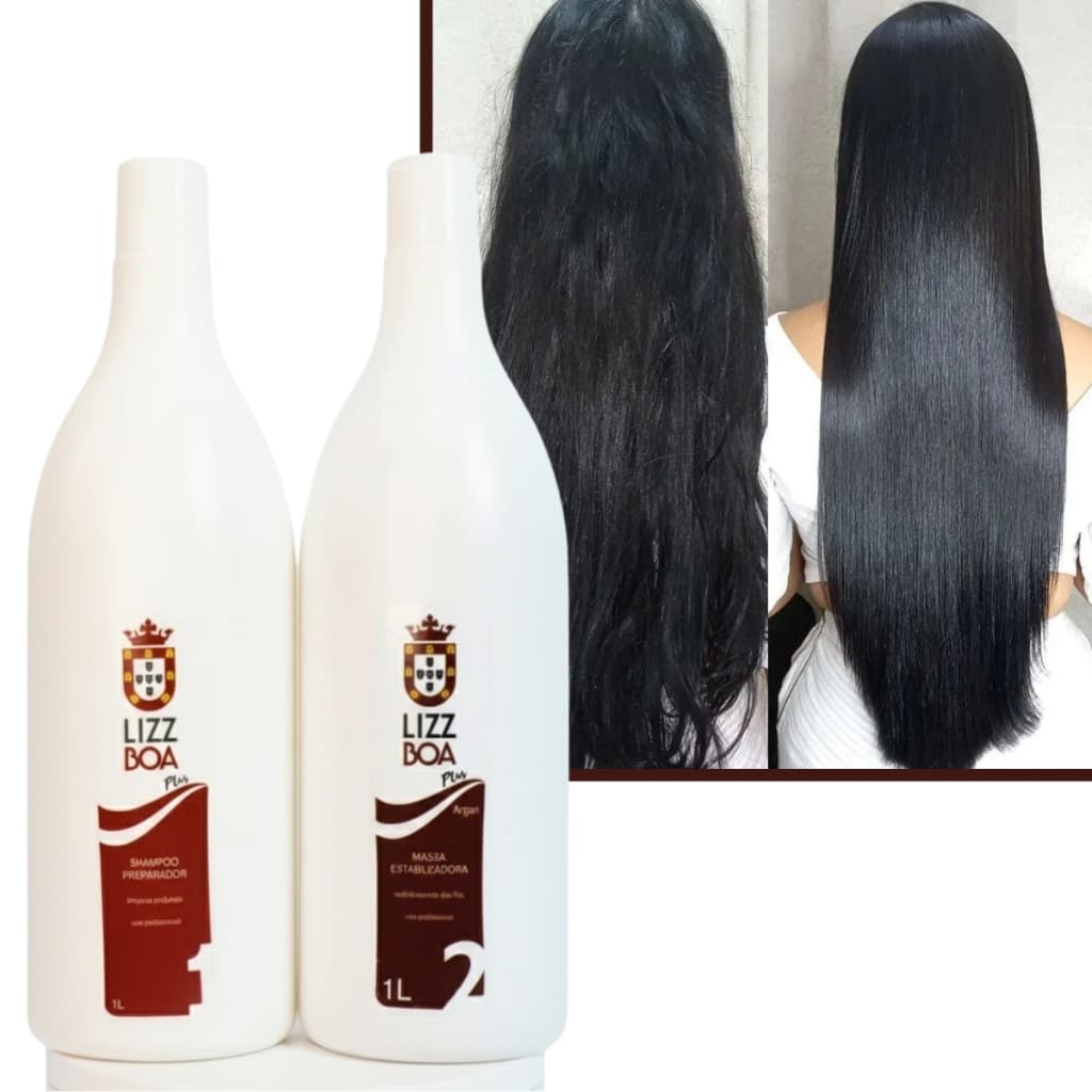 Kit Progressiva Lizz Boa 1000ml Shampoo Preparador + Alisante Profissional