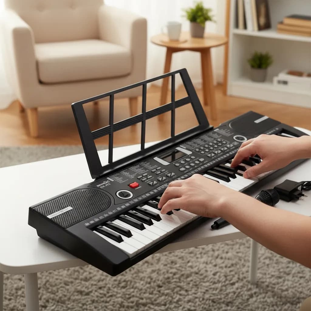 Teclado Musical 61 Teclas Iniciante Bivolt 100 Tons E Ritmos Teclado Musical 60 Demo Musicais