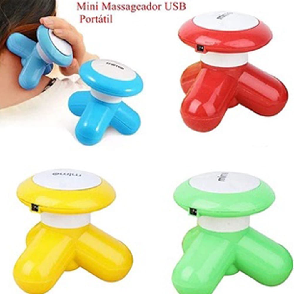 Kit 15 Mini Massageador Portátil A Pilha Ou Usb Com 3 Pontos Relaxante