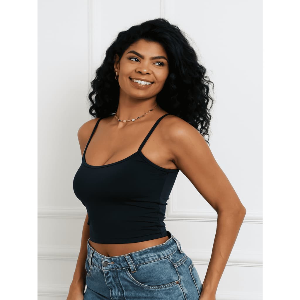 Blusa de Alcinha Feminina - Blusa Slim Fit Alcinha Blusa de Compressão Várias Cores