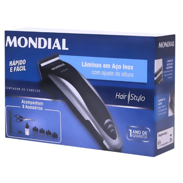 Maquina Aparador Pelos Corta Cabelo Barba + Acessórios Mondial Original 220V 110V - Envio Rápido