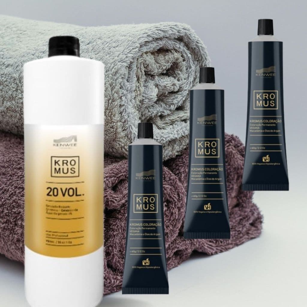 Kit 3 Colorações  Cor nº 9 Louro Muito Claro e Água Oxigenada 20 Volumes Kenwee