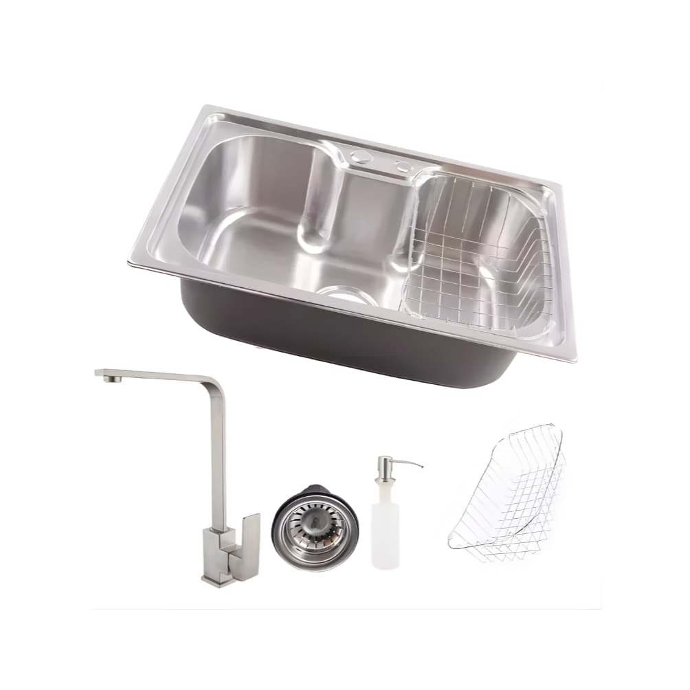 Kit Cuba Inox 50x40 + Torneira Inox Slim Homefy