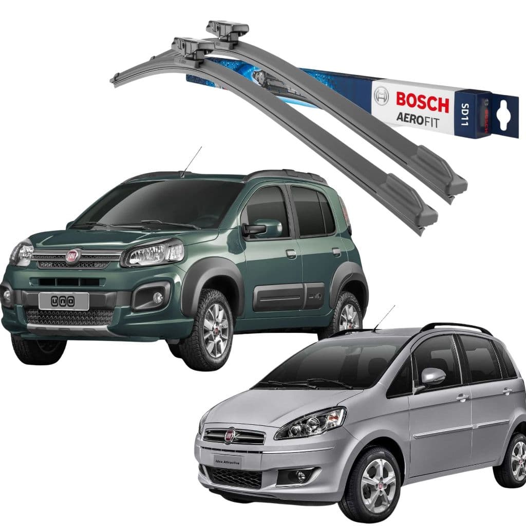 PAR PALHETAS LIMPADOR PARA-BRISA ORIGINAL BOSCH AEROFIT 15/24" POL FIAT UNO IDEA ADVENTURE