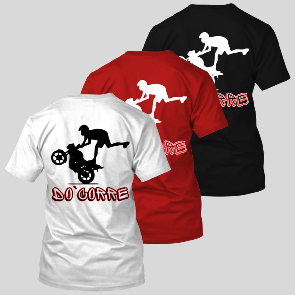 3 camisetas Masculinas Motoqueiro Grau Kit Camisetas Algodão Do`corre Lançamento