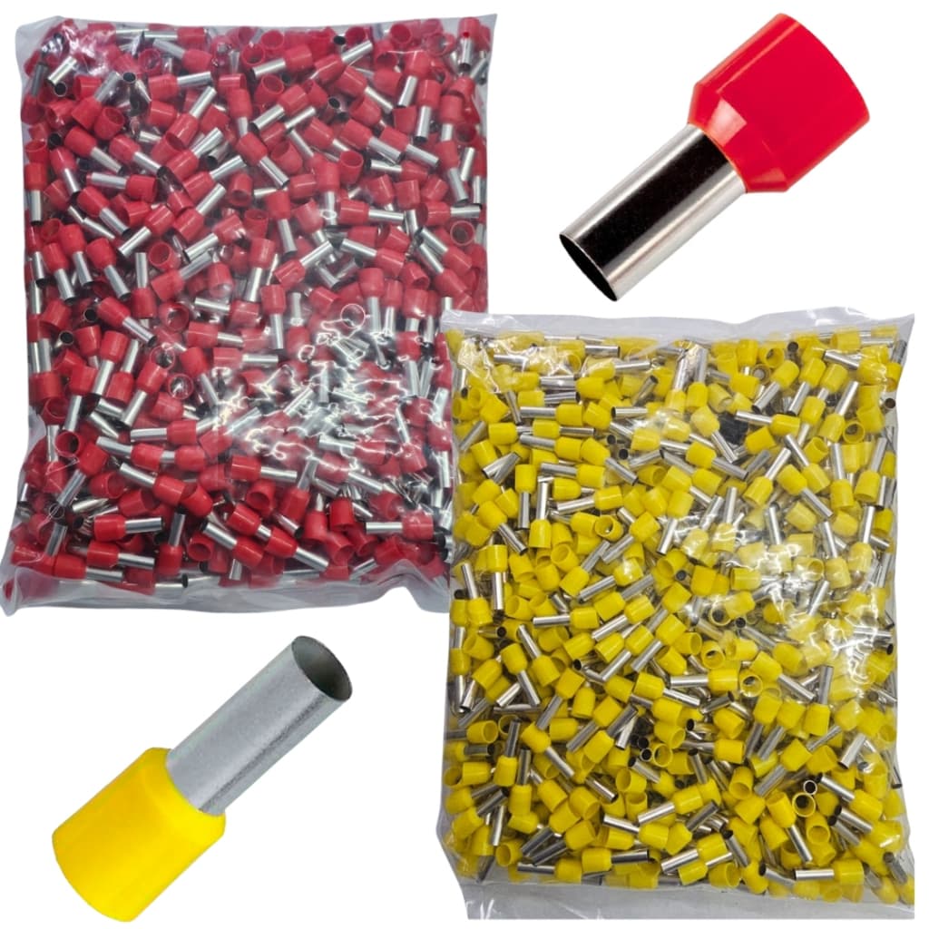 200X Terminal Tubular Ilhos 6mm 6,0mm / 10mm 10,0mm (100pçs de Cada)