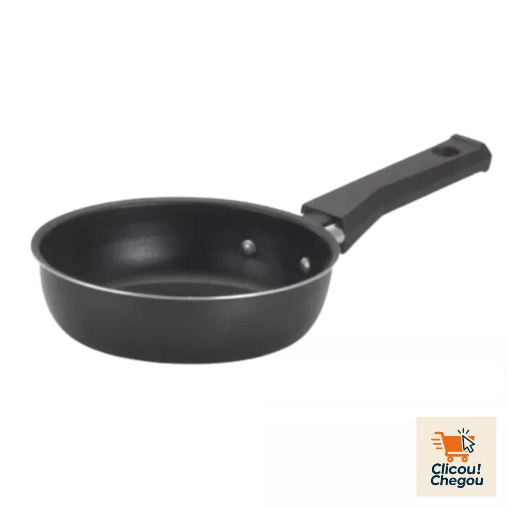 Frigideira para 1 ovo antiaderente Preta com cabo reforçado 14 cm ( Diâmetro)