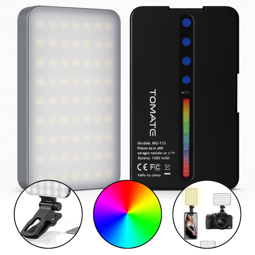 Luz De Selfie Flash Iluminador Portatil Celular Ring Light Tomate Mlg165 Rgb