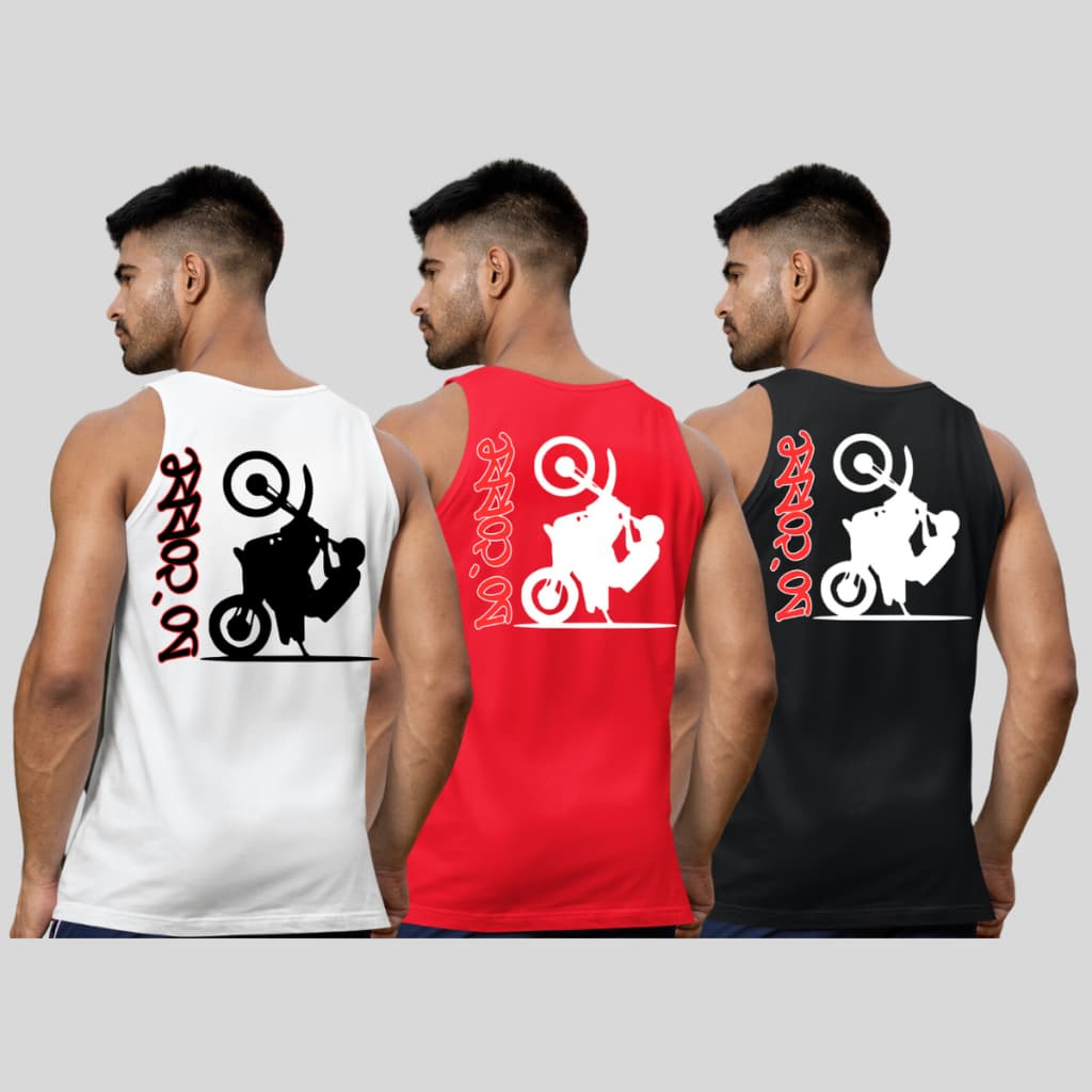 Kit 3 Camisas Regatas Masculinas Camisetas Cavadas Moto Grau Academia - Do`corre