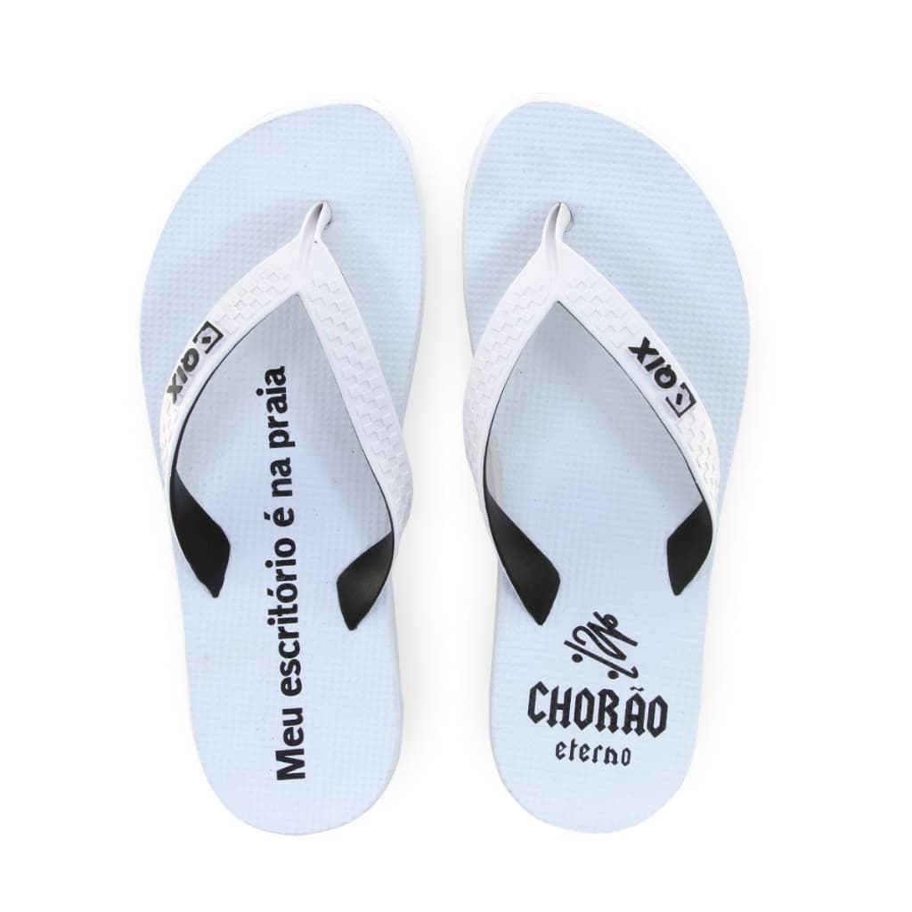 Chinelo da Lata Qix Chorão Eterno Masculino Branco Preto Conforto Resistente Borracha