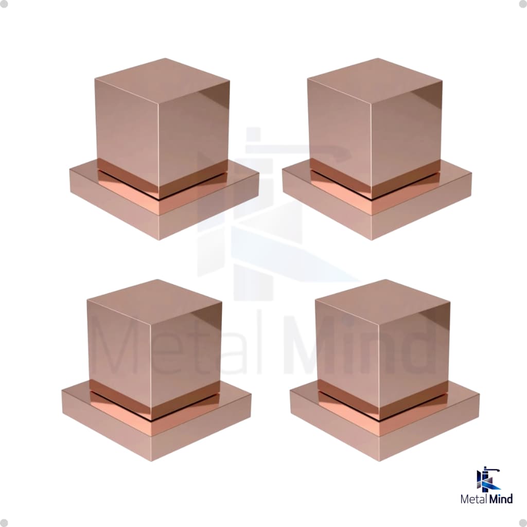 4 Acabamentos para Registro Rose Quadrado em Metal –Design Moderno e Alta Qualidade (1/2, 3/4, 1)