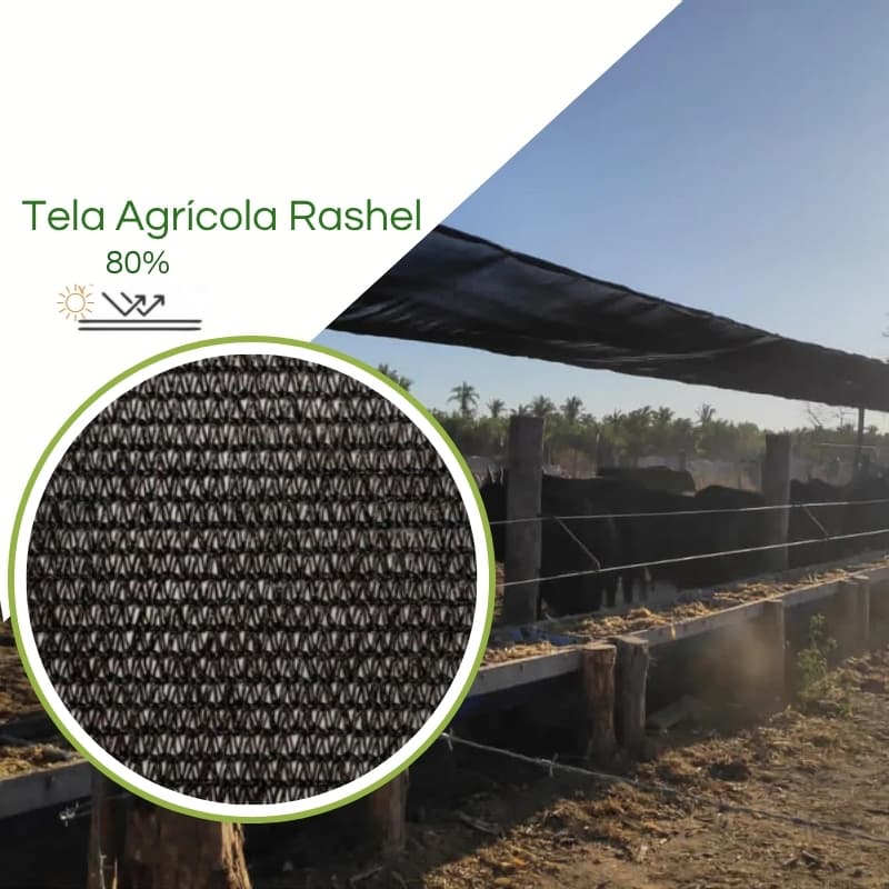 Tela Sombrite Raschel 80% 3x5m Preta Proteção e Sombreamento de Estufa Animais Galpão  Anti UV