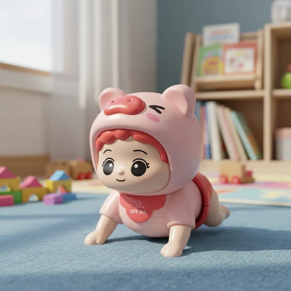 Boneca  Bebê que Engatinha - Brinquedo Boneca Infantil Musical, Educativo