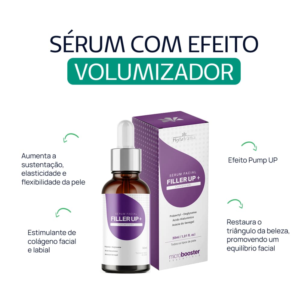 Sérum Volumizador Facial e Labial Microagulhamento - Filler UP 30ml Microbooster