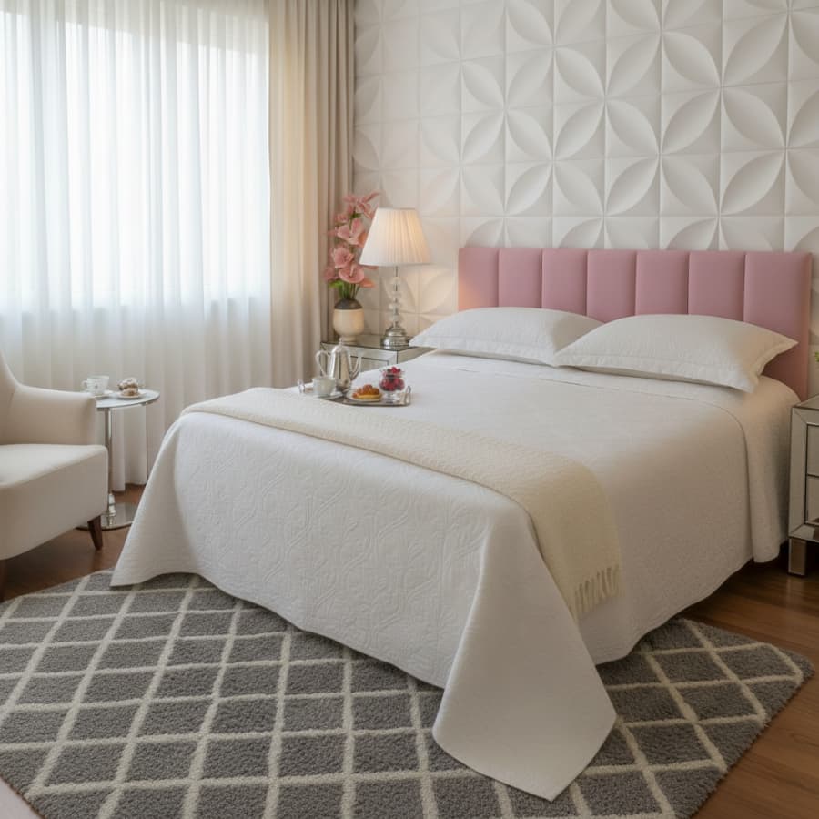 Cabeceira COURINO Qualidade Premium Auto Colante Quarto Cama Box Solteiro Casal Queen King 45cmx20cm