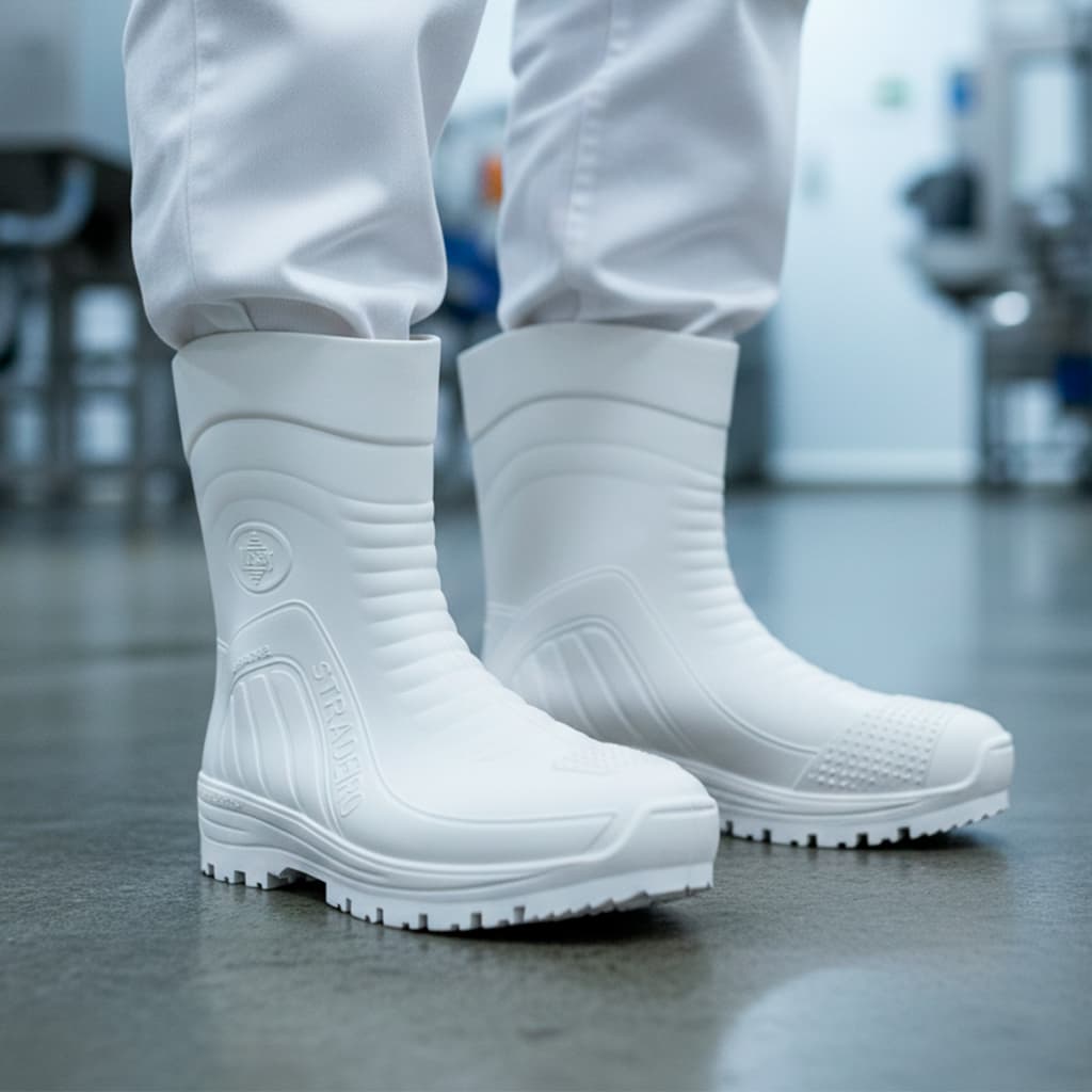 Bota de Segurança Monseg PVC Confortável Refletivo Reforço Risco Elétrico Açougue Carne Agro Limpeza