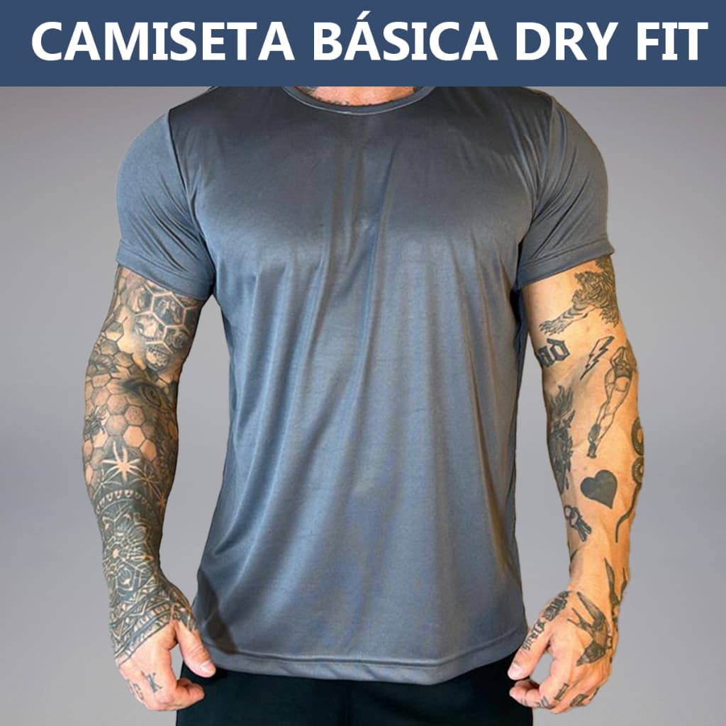 Camiseta Dry Fit Masculina - Casual - Treino - Academia - Esportes - Exercícios - Corrida