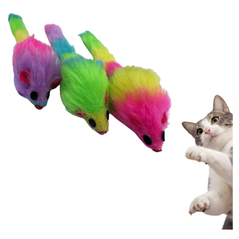Rato de Brinquedo para Gatos - Ratinho com apito, Ratinho de Pelúcia
