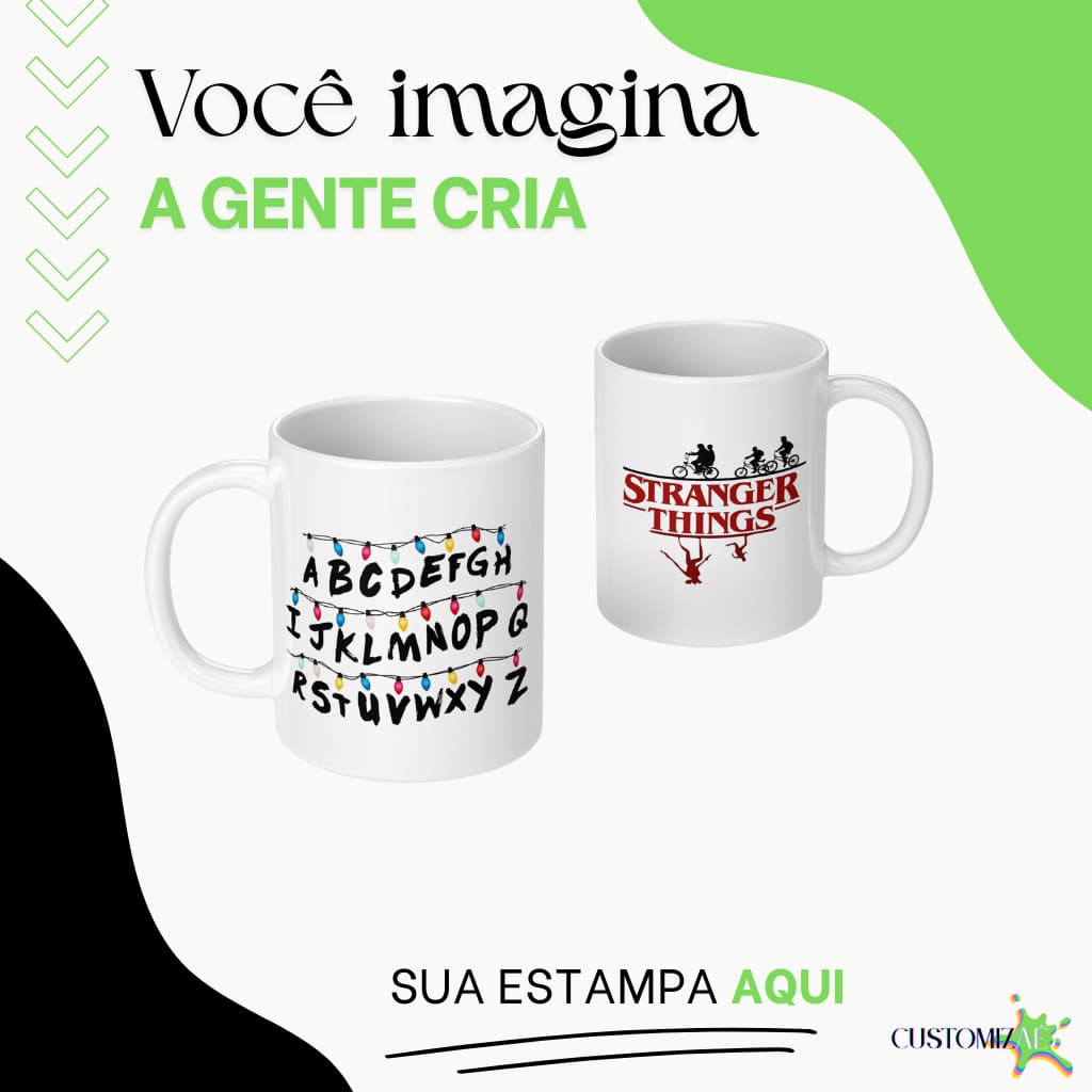 Caneca Personalizada Stranger Things | Eleven | Dustin | Demogorgon| Vecna | Presente Nerd Geek Criativo