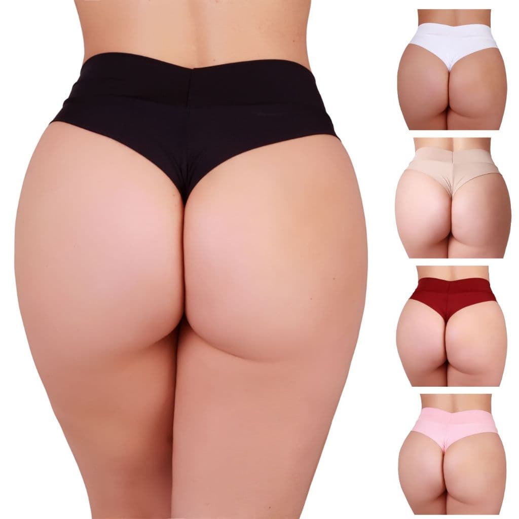 KIT 10 Calcinhas Modeladoras Fio Duplo Cós Alto Ótima para Pós Parto Reforçada Forro 100% Algodão