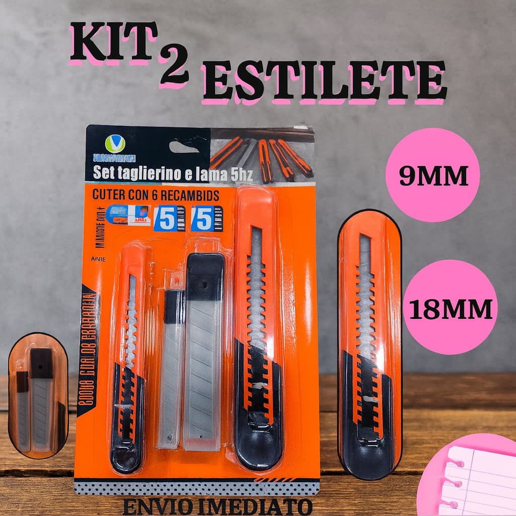 Estilete Profissional De Alta Qualidade  9mm e 18mm  Com Lâminas