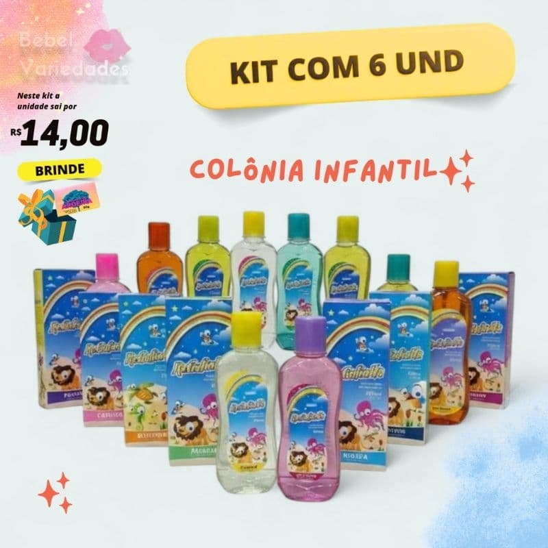 Kit com 6 Colônia Infantil Regatinha 200ml