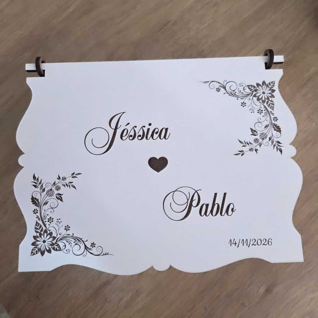 SOMENTE A TAMPA Caixa De Convite Luxo  - TAM M - Personalizado Com Nome Em MDF Branco