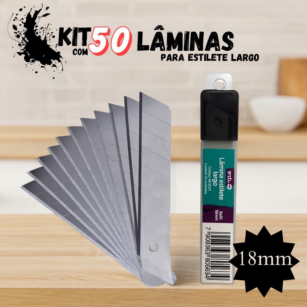 Lamina P/ Estilete 18mm com 50 unidades