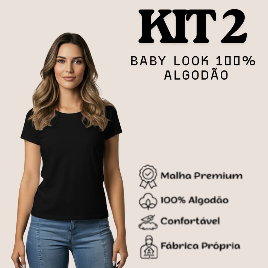 Kit 2 Baby Look Algodão Premium – Toque Macio & Versatilidade