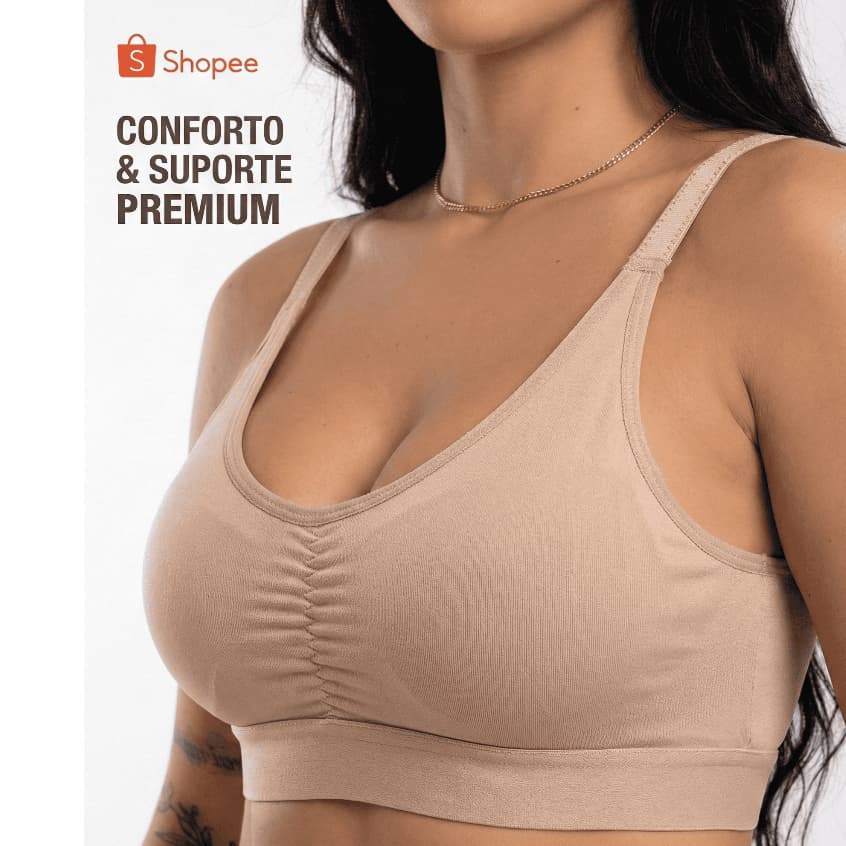 Kit 2 Top Fit de Alça Larga com Bojo Removível Academia Feminino