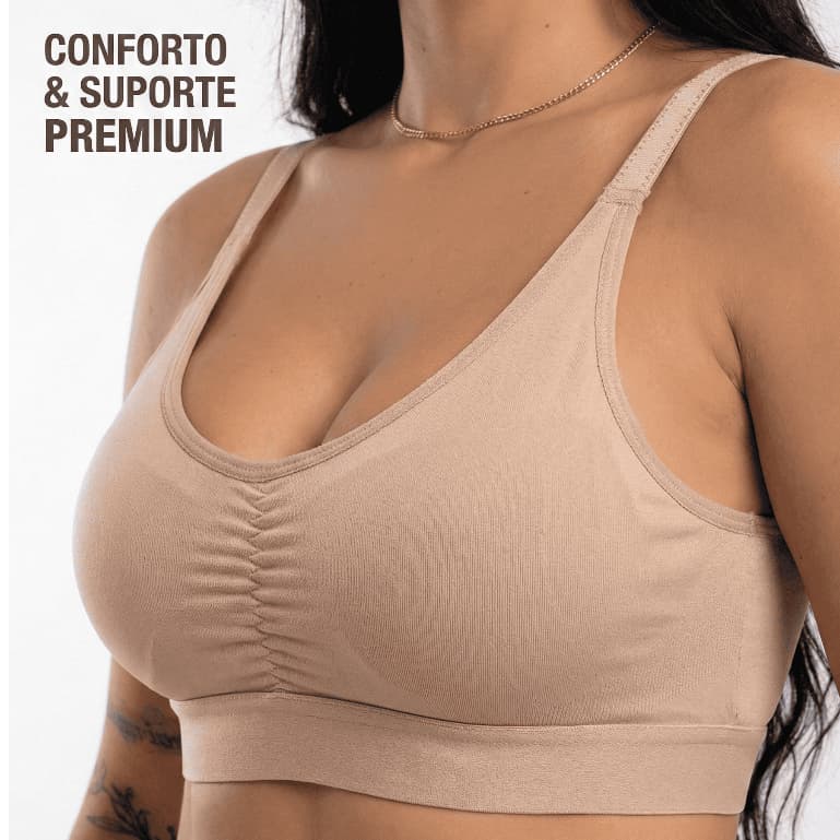 Kit 3 Top Bojo Sutiã Alça Reforçada Fitness Academia