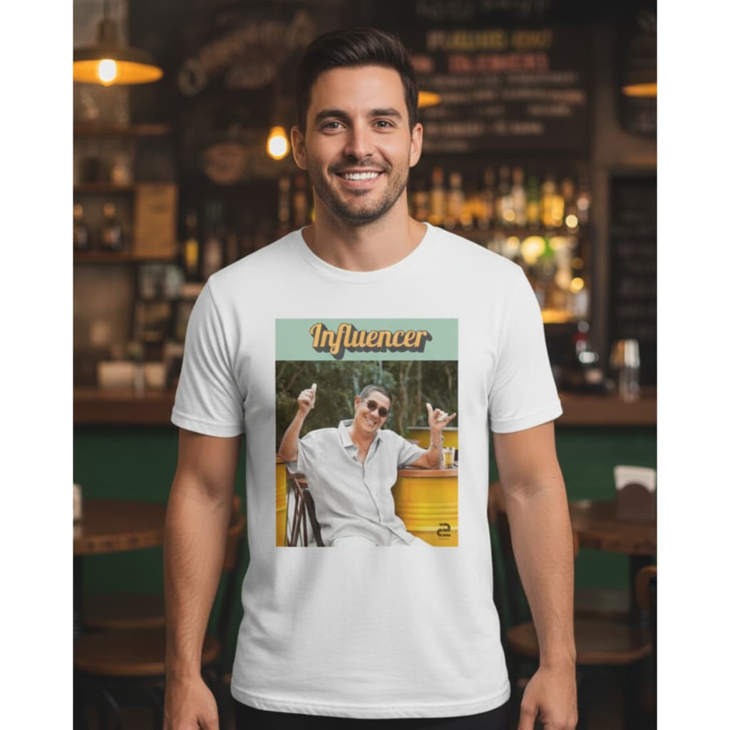 Camisa Masculina T-Shirt Básica Branca Estampada Zeca Pagodinho Influencer