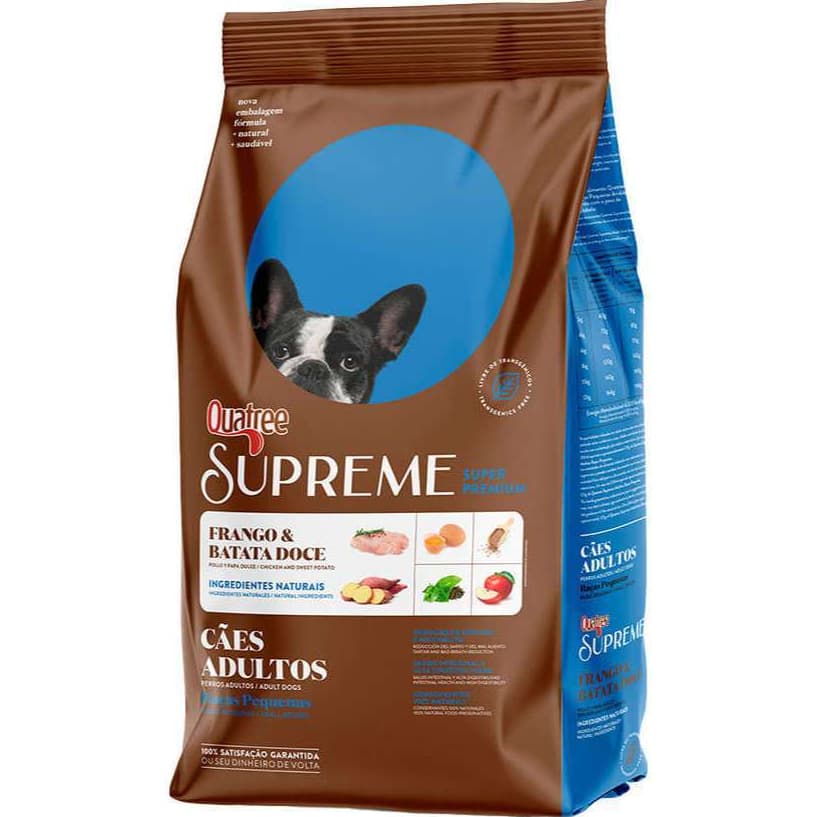 Ração Quatree Supreme Cães Adultos Raças Pequenas Frango e Batata Doce 15Kg – Super Premium