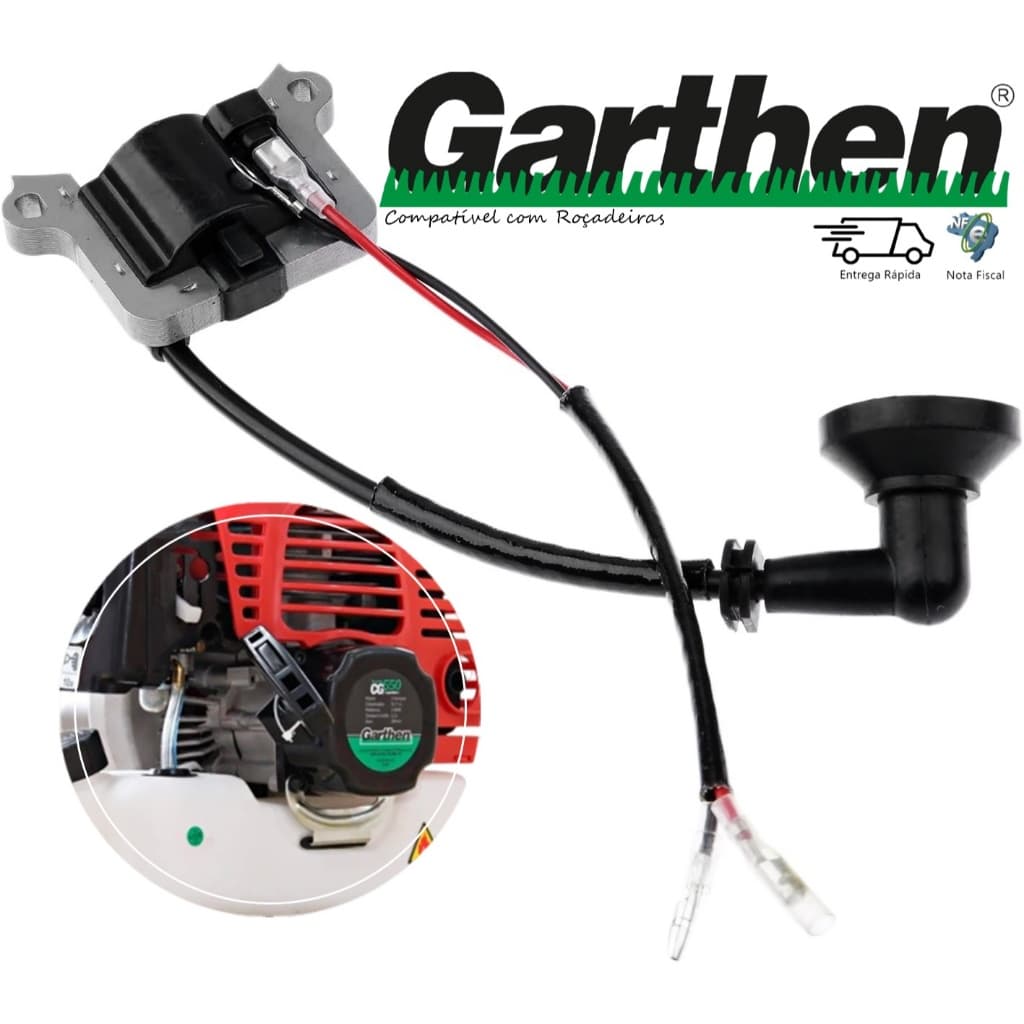 Bobina Módulo Ignição Roçadeira Gasolina Garthen  Cg-430 Cg-450 Cg-520 Cg-550