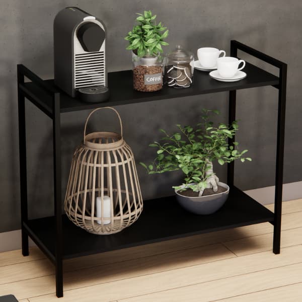 Aparador Buffet Moderno 80x75,5cm com Duas Prateleiras para Sala Cozinha