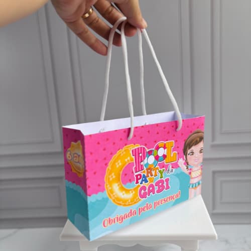 (pegue e monte) sacolinha personalizada pool party | sacolinha personalizada para lembrancinha | lembrancinha