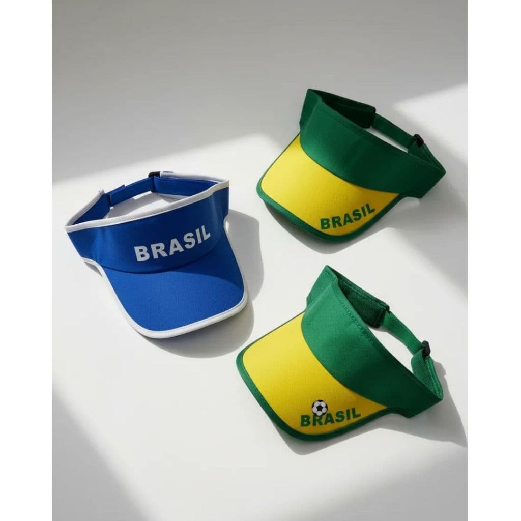 Boné Viseira Brasil Torcedor com Regulagem Verde e Amarelo Azul