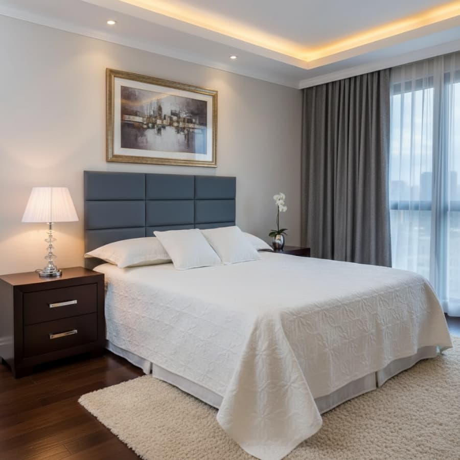 Cabeceira em COURINO Cama Box Solteiro Casal Queen King 45cmx20cm Retangular - ENVIO RÁPIDO