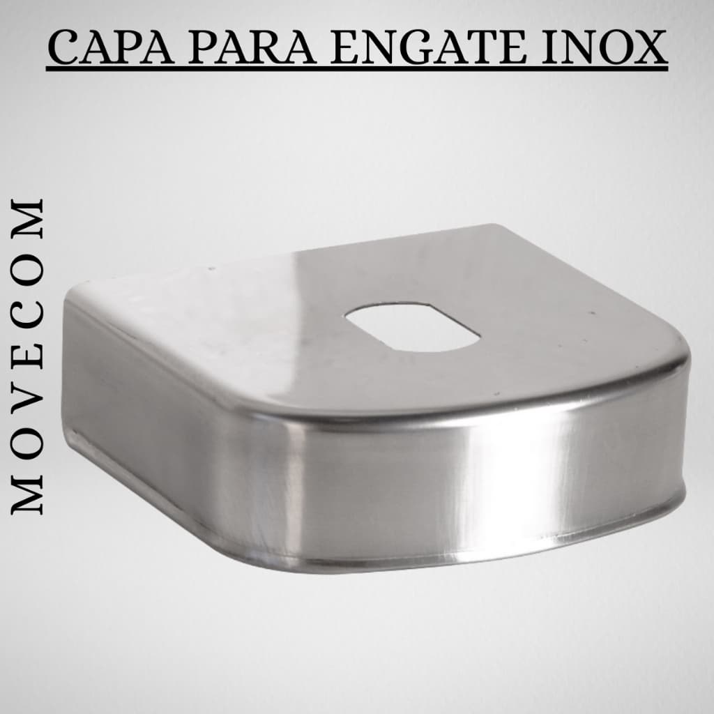 Capa de Acabamento Inox Para Engate de Reboque 100mm – Tampa Base Engate