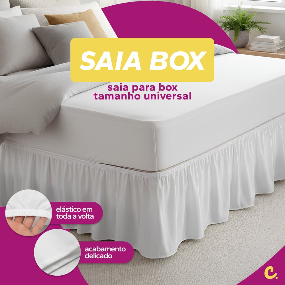 Saia Para Box Casal Queen com Elástico Ajustavel